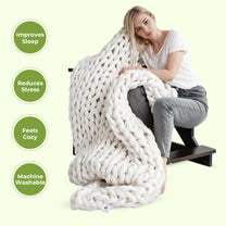 Chunky Knit Blanket – Handwoven, Soft & Cozy Merino Wool Throw