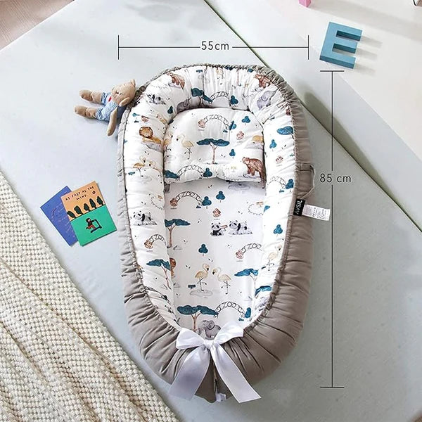 Baby Nest, Baby Lounger, Baby bed for Infant & Newborn Babies, 100% cotton - Cuteably