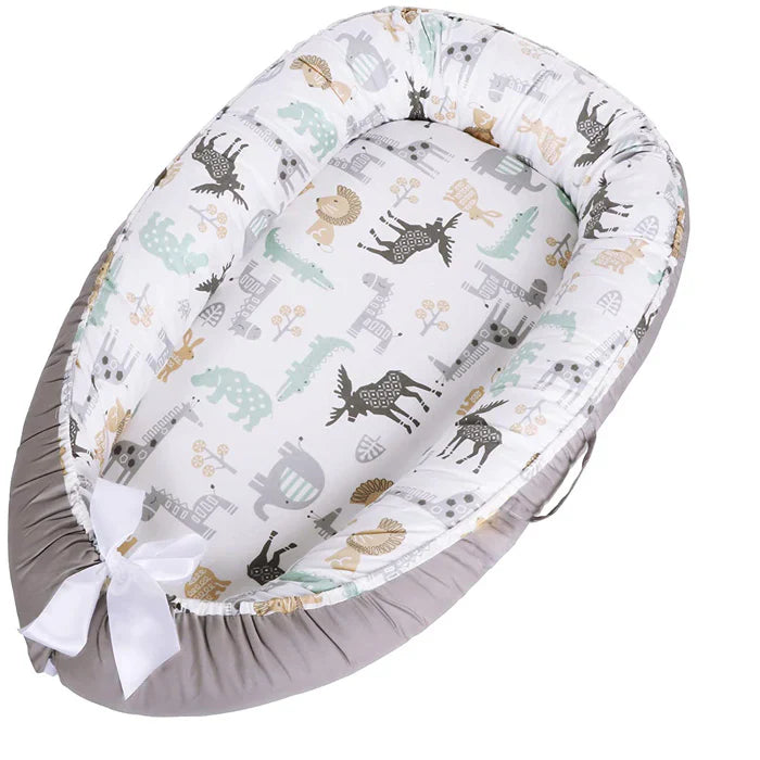 Baby Nest, Baby Lounger, Baby bed for Infant & Newborn Babies, 100% cotton - Cuteably
