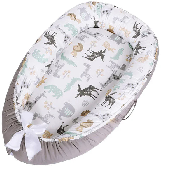 Baby Nest, Baby Lounger, Baby bed for Infant & Newborn Babies, 100% cotton - Cuteably