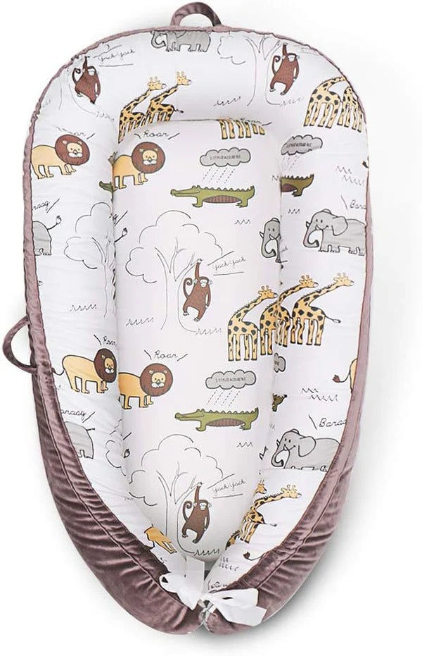 Baby Nest, Baby Lounger, Baby bed for Infant & Newborn Babies, 100% cotton - Cuteably
