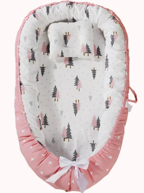 Baby Nest, Baby Lounger, Baby bed for Infant & Newborn Babies, 100% cotton - Cuteably