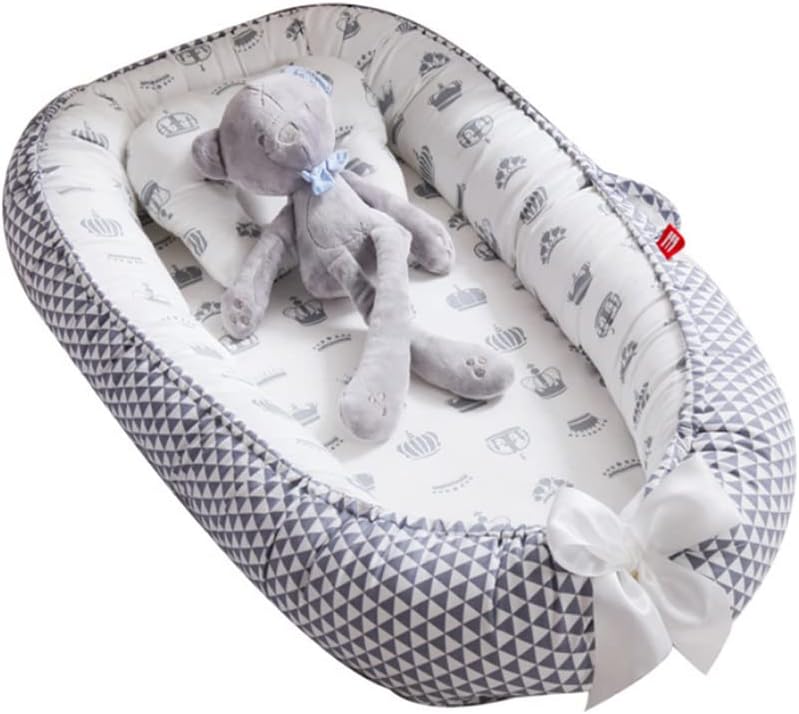 Baby Nest, Baby Lounger, Baby bed for Infant & Newborn Babies, 100% cotton - Cuteably