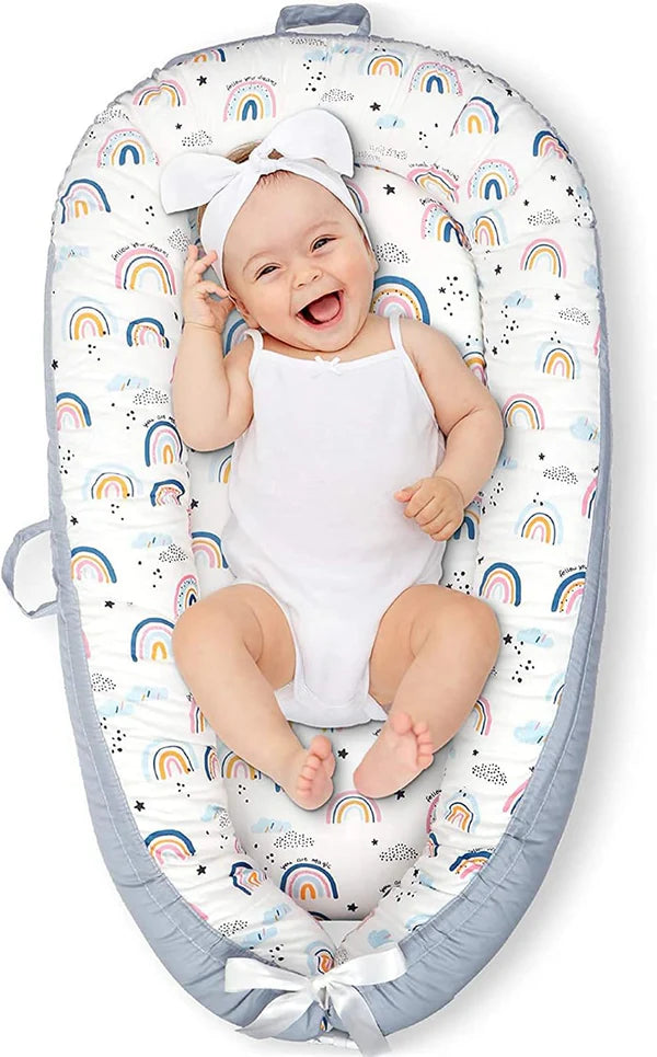 Baby Nest, Baby Lounger, Baby bed for Infant & Newborn Babies, 100% cotton - Cuteably