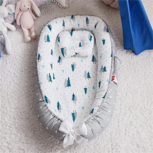 Baby Nest, Baby Lounger, Baby bed for Infant & Newborn Babies, 100% cotton - Cuteably